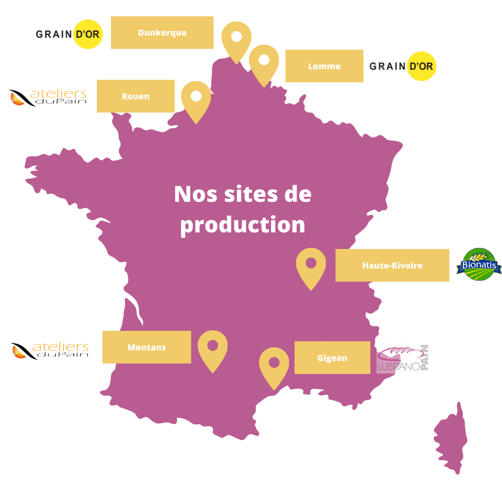 Les sites de production Novepan en France